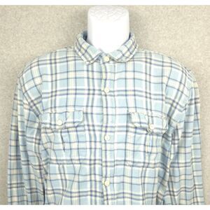 Salt Valley Mens‎ Button Up Western Shirt Large Plaid Blue White